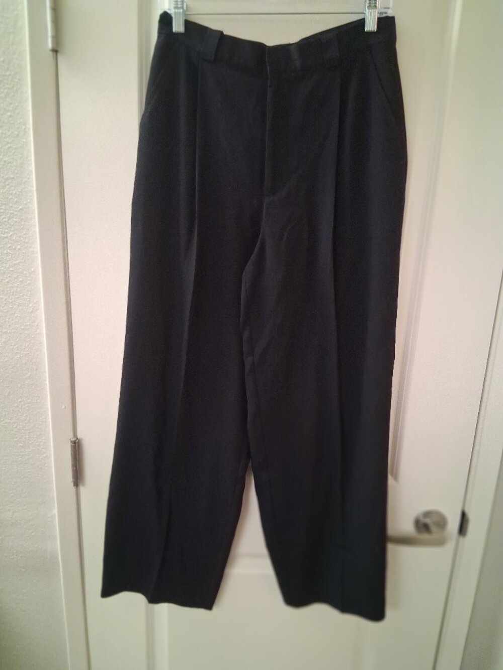 Gap Premium Women's High Rise Pleated Wide Leg Black Trousers SZ 12